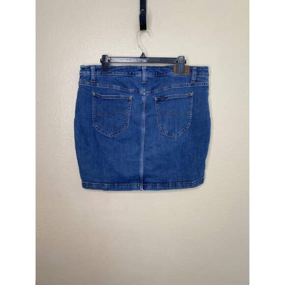 Lee Womens Denim Mid rise Skort 18M regular fit jean button zipper polyester - Picture 6 of 7